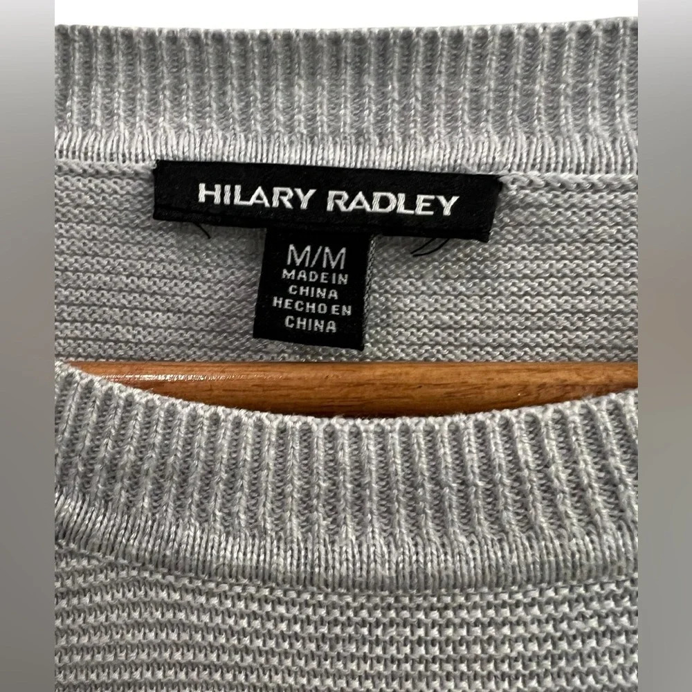 Hilary Radley Size Medium Layered Look Light Gray Sweater Academia Preppy Y2K - Picture 6 of 7
